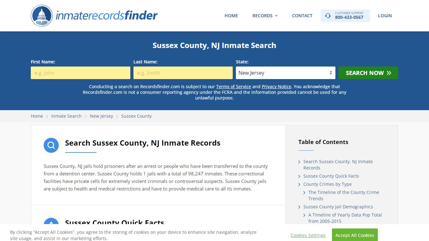 Sussex County, NJ Inmate Lookup & Jail Records Online